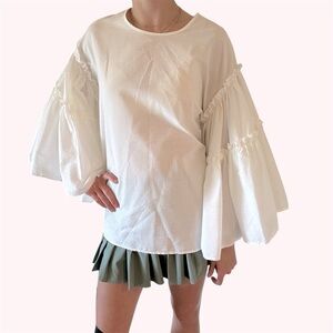 MSGM NWOT Ruffle Sleeve Top🌸